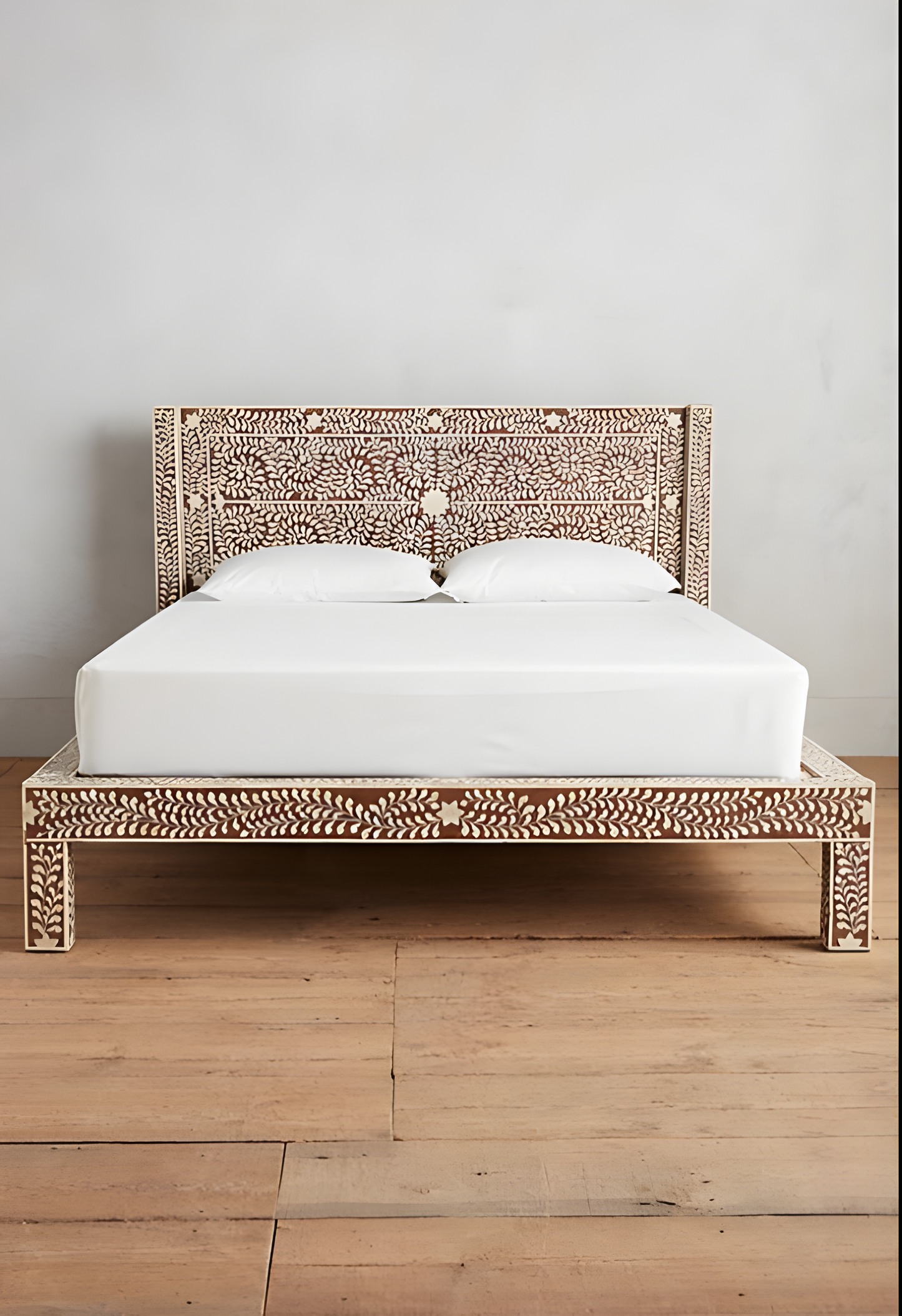Handmade Bone Inlay King and Queen Size Bed