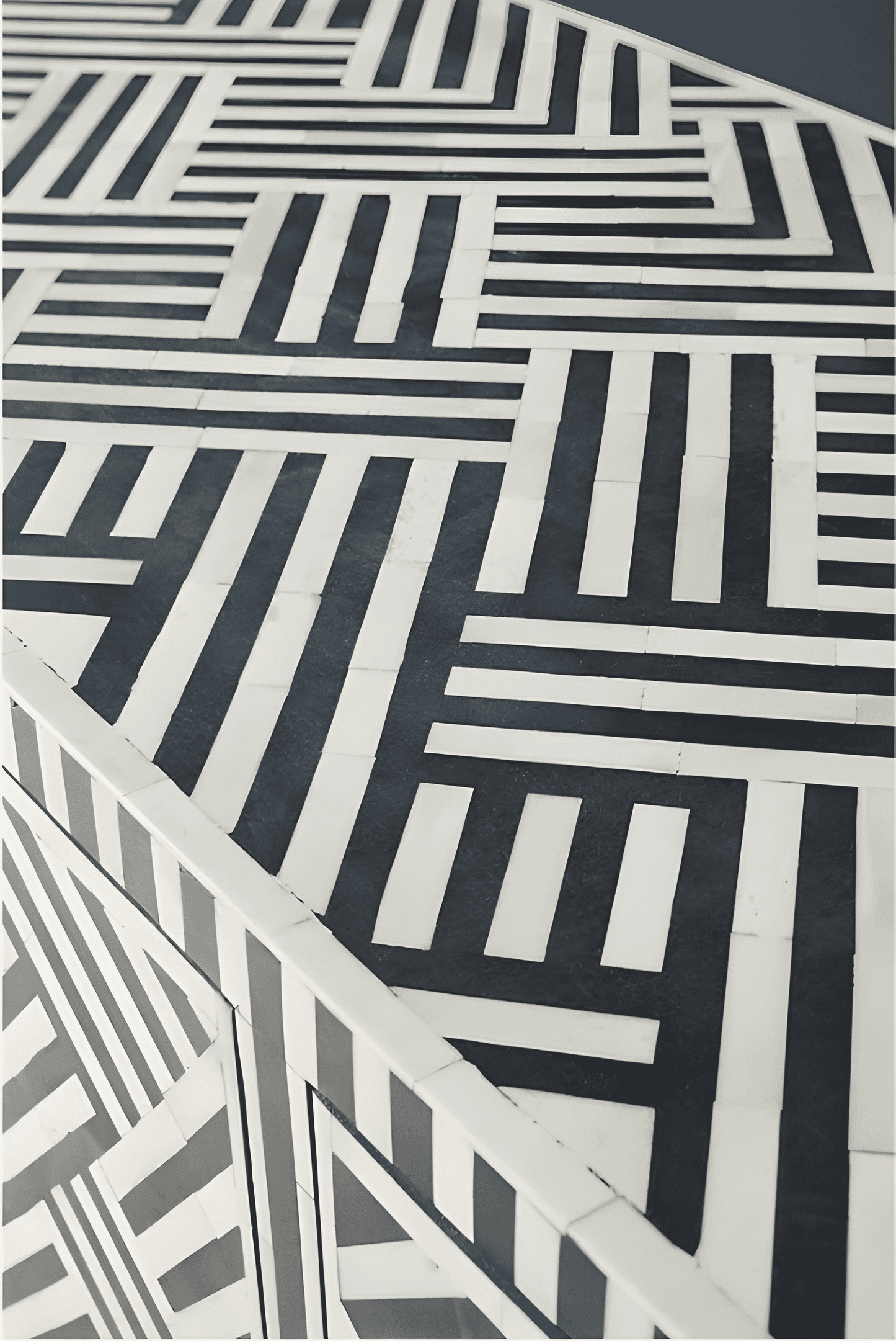 CHEVRON BONE INLAY STORAGE CABINET BLACK