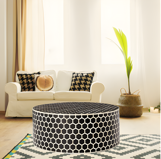 Honeycomb Bone Inlay Coffee Table