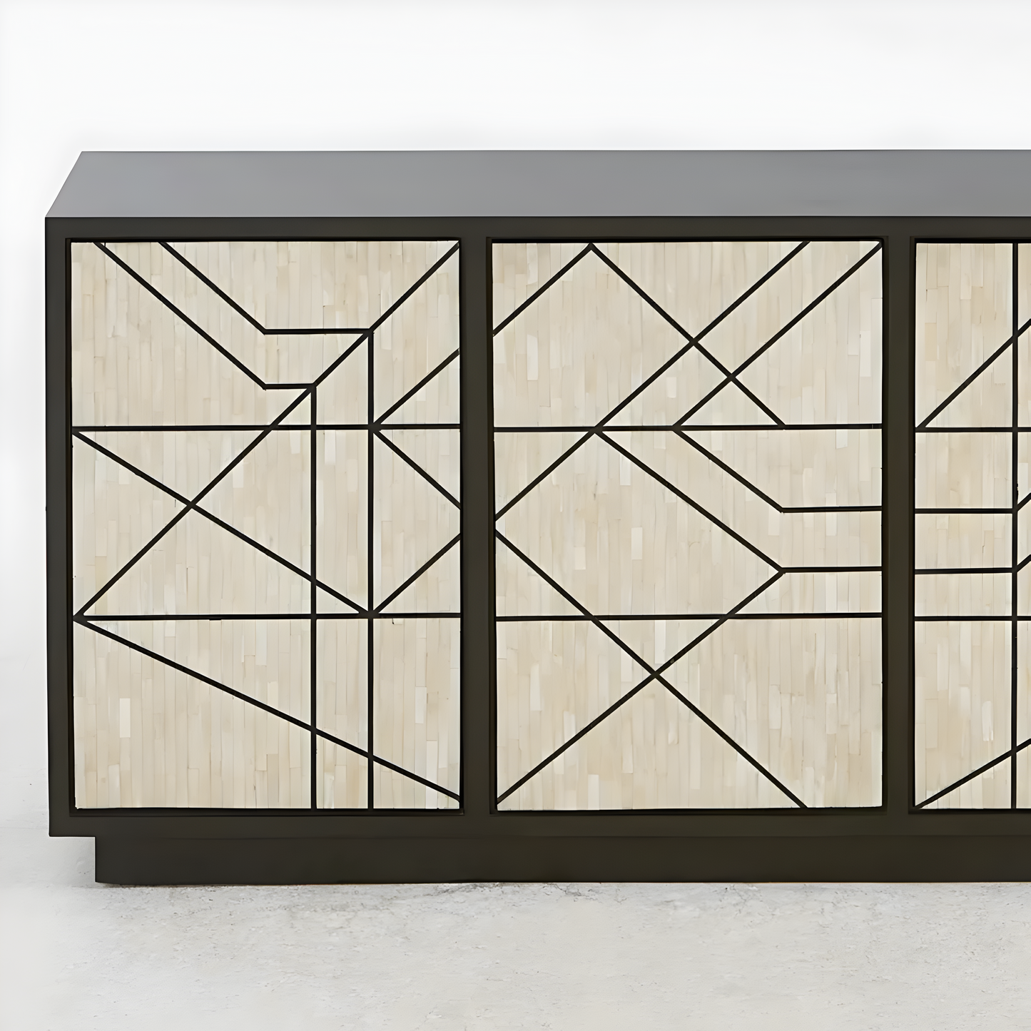 Cradenza Abstract 3 Door Cabinet with Bone Inlay