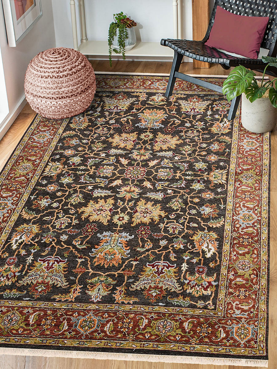 HAND KNOTTED NIGHT RIDER MEXICAN RED