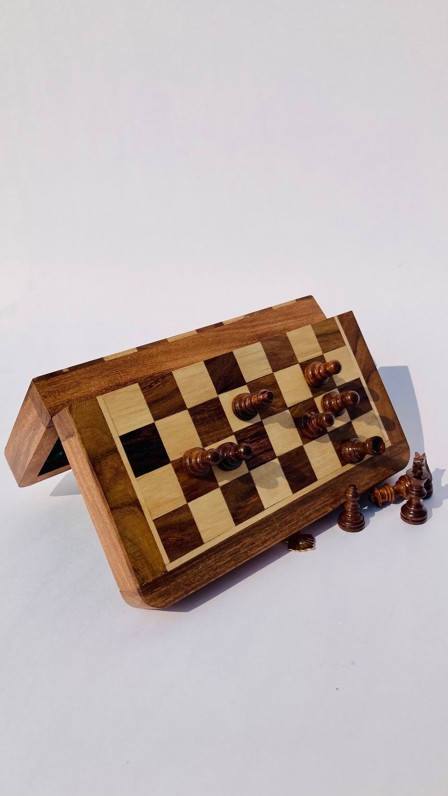 Wooden Foldable Chess Board - Rosewood Chessboard