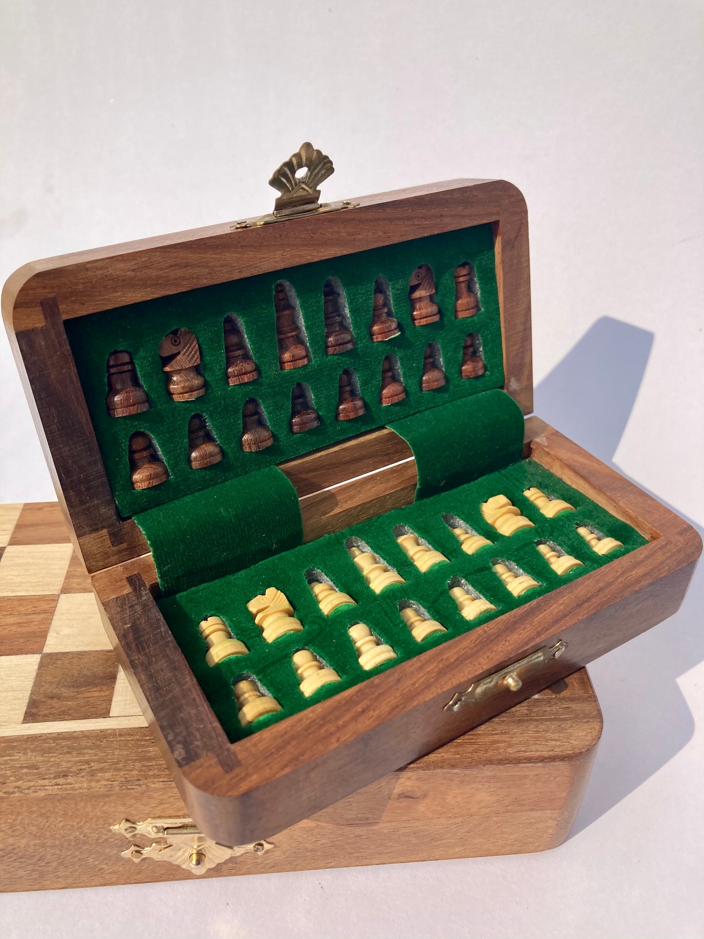 Wooden Foldable Chess Board - Rosewood Chessboard