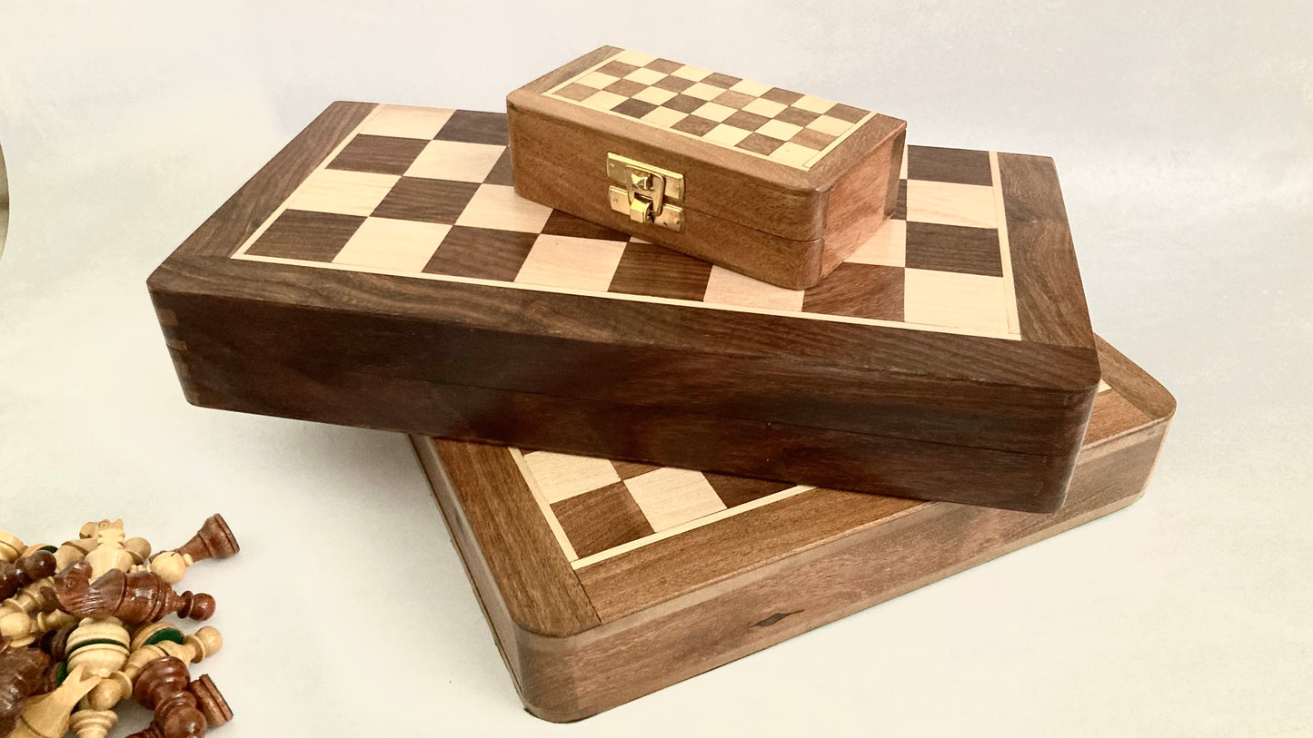 Wooden Foldable Chess Board - Rosewood Chessboard