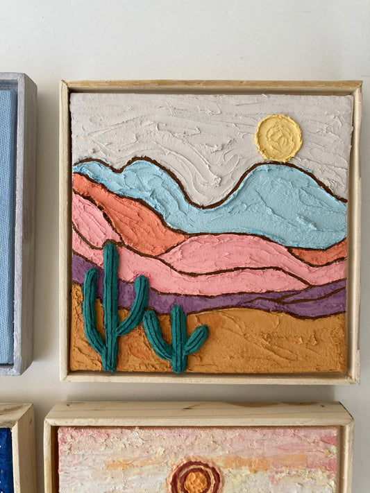 DESERT LANDSCAPE  texture painting~ MINI CANVAS