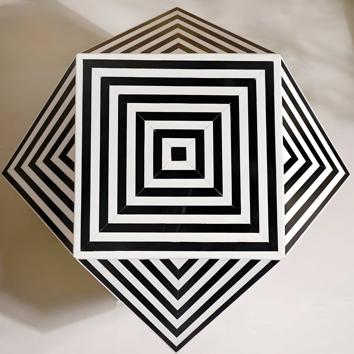 BONE INLAY STAR HEXAGON TABLE
