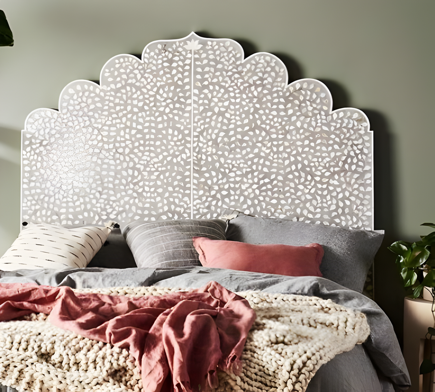 Bedhead Board in Grey King Queen Size