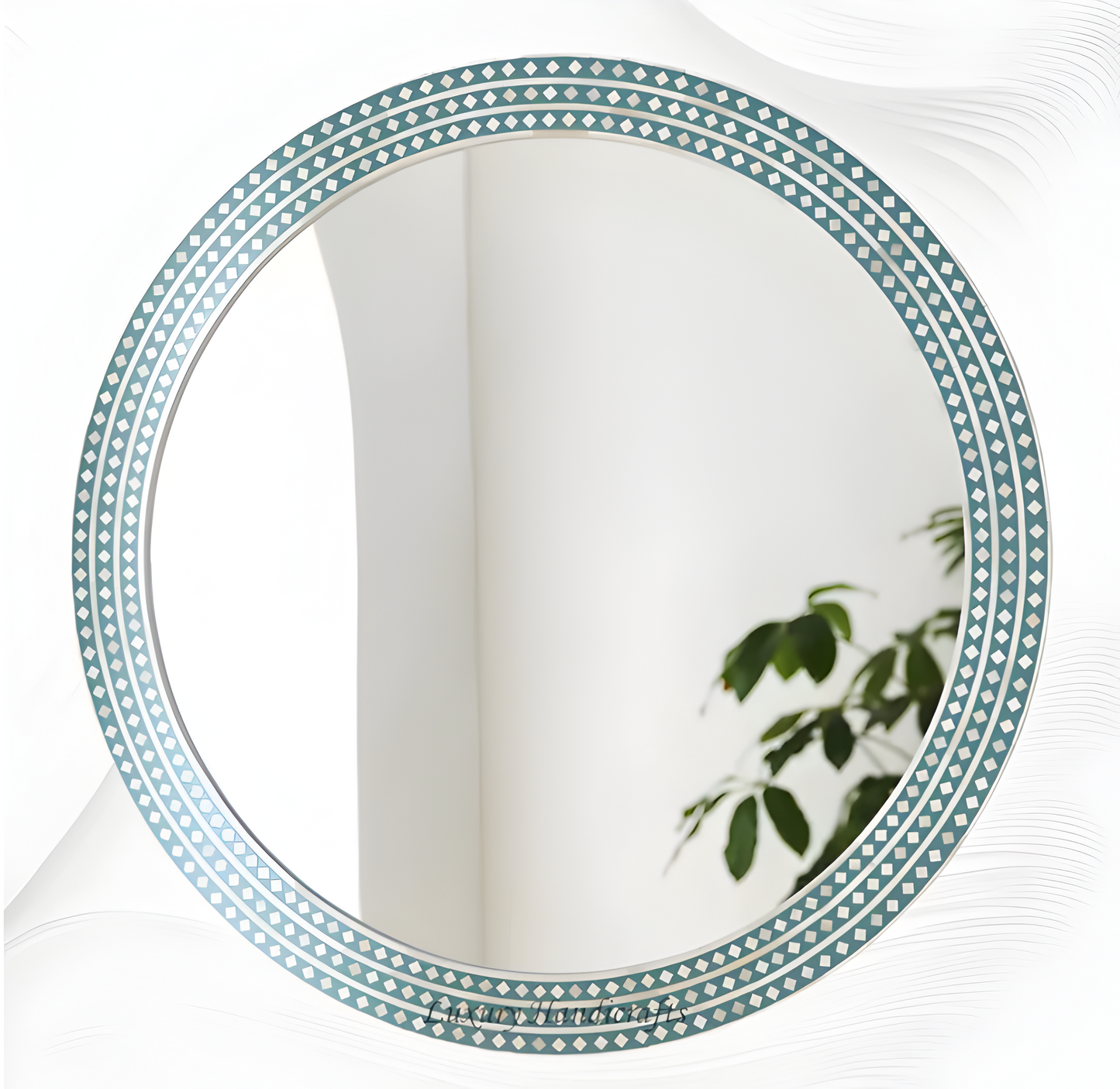 Bone Inlay Devina Mirror Round Wall Mirror