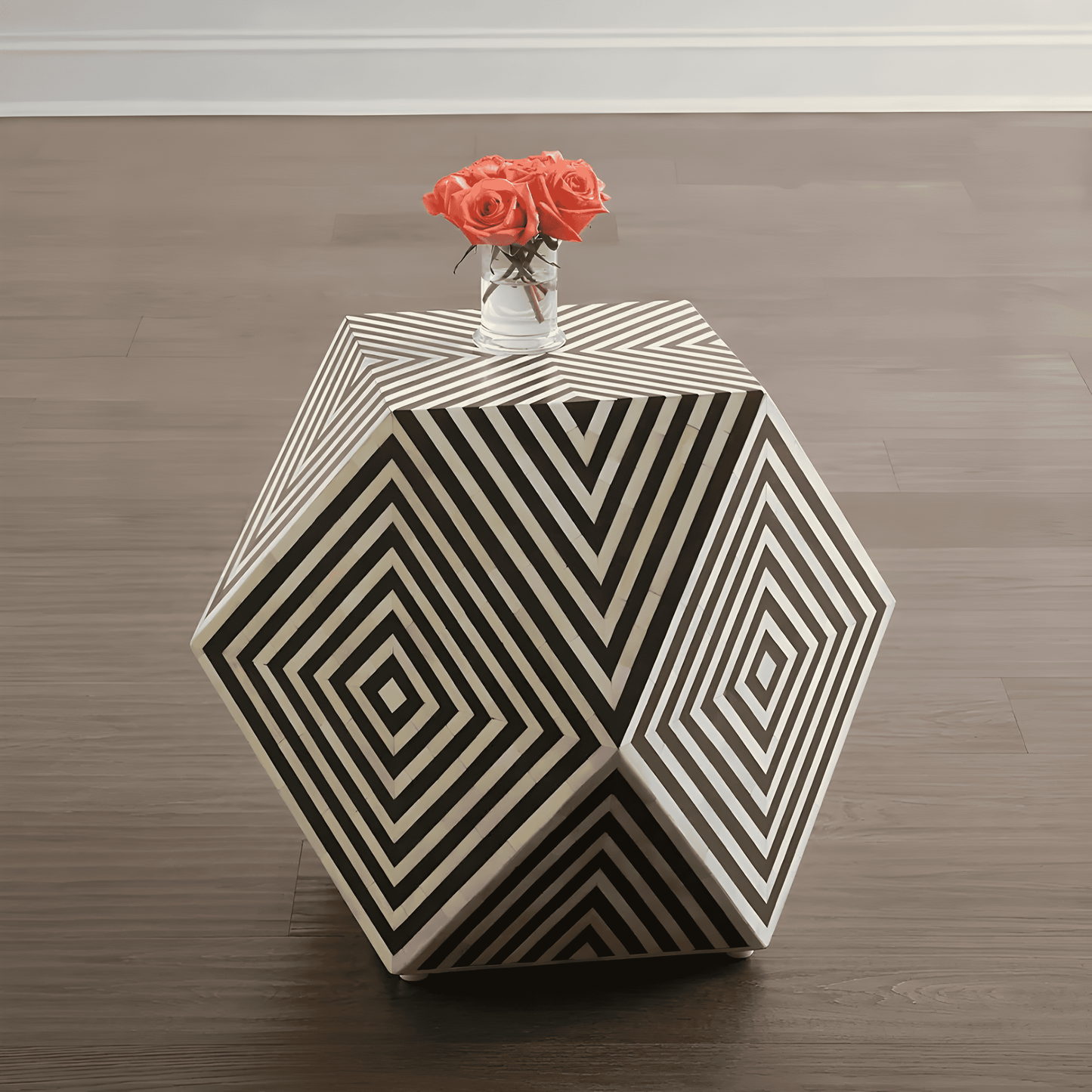 BONE INLAY STAR HEXAGON TABLE