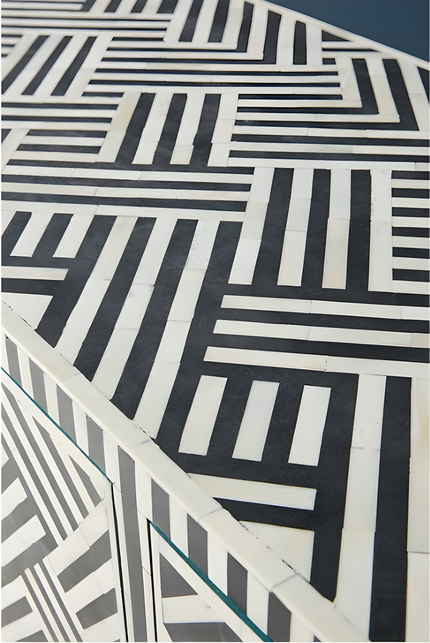 Bone Inlay Optical Design Media Cabinet in Black