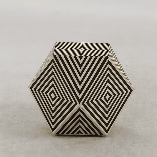 BONE INLAY STAR HEXAGON TABLE