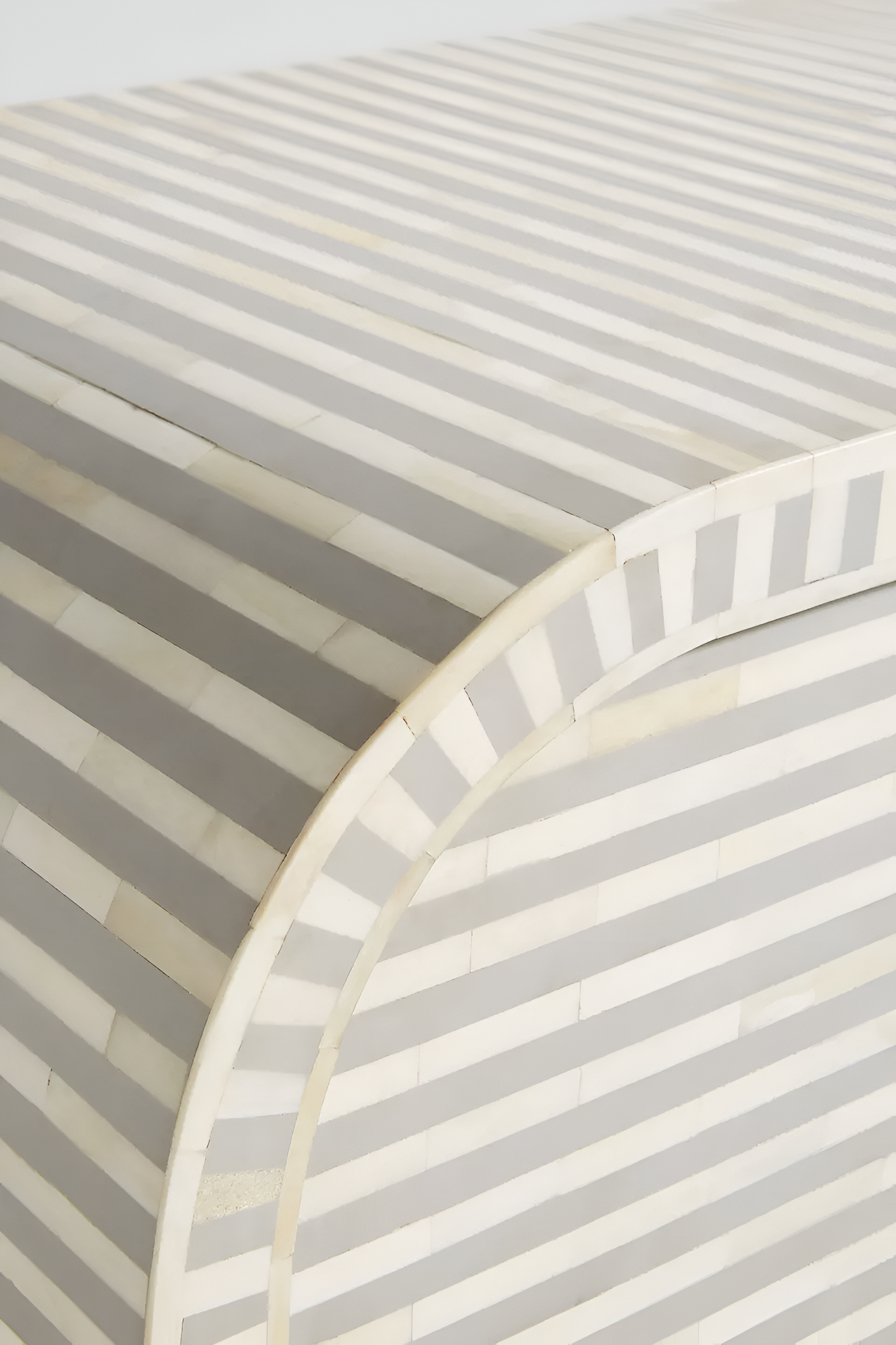 Inlay Waterfall Solid Wood Sideboard Grey With Stripe Pattern