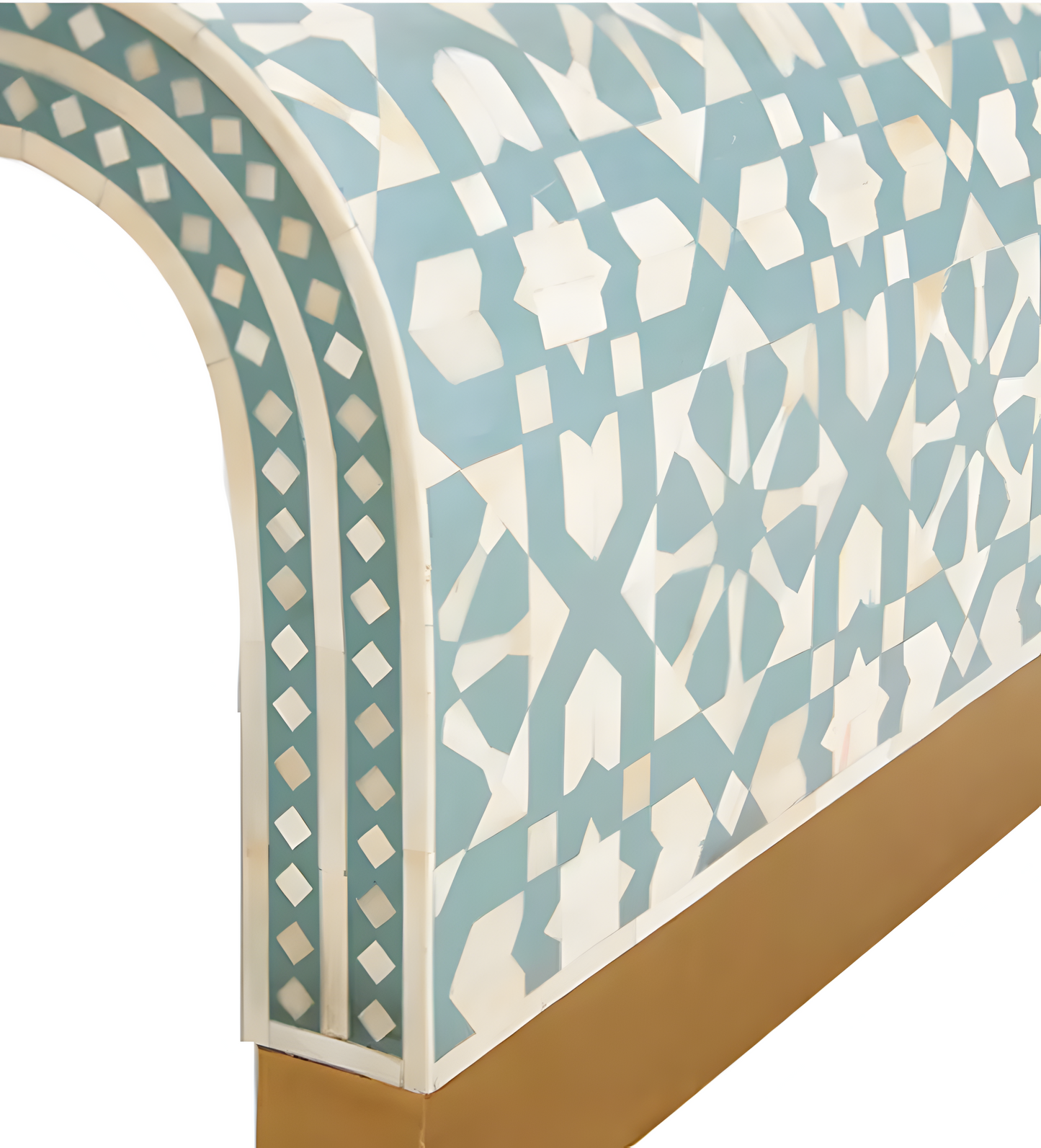 LOGAN INLAY WATERFALL COFFEE TABLE - MOROCCAN GREEN