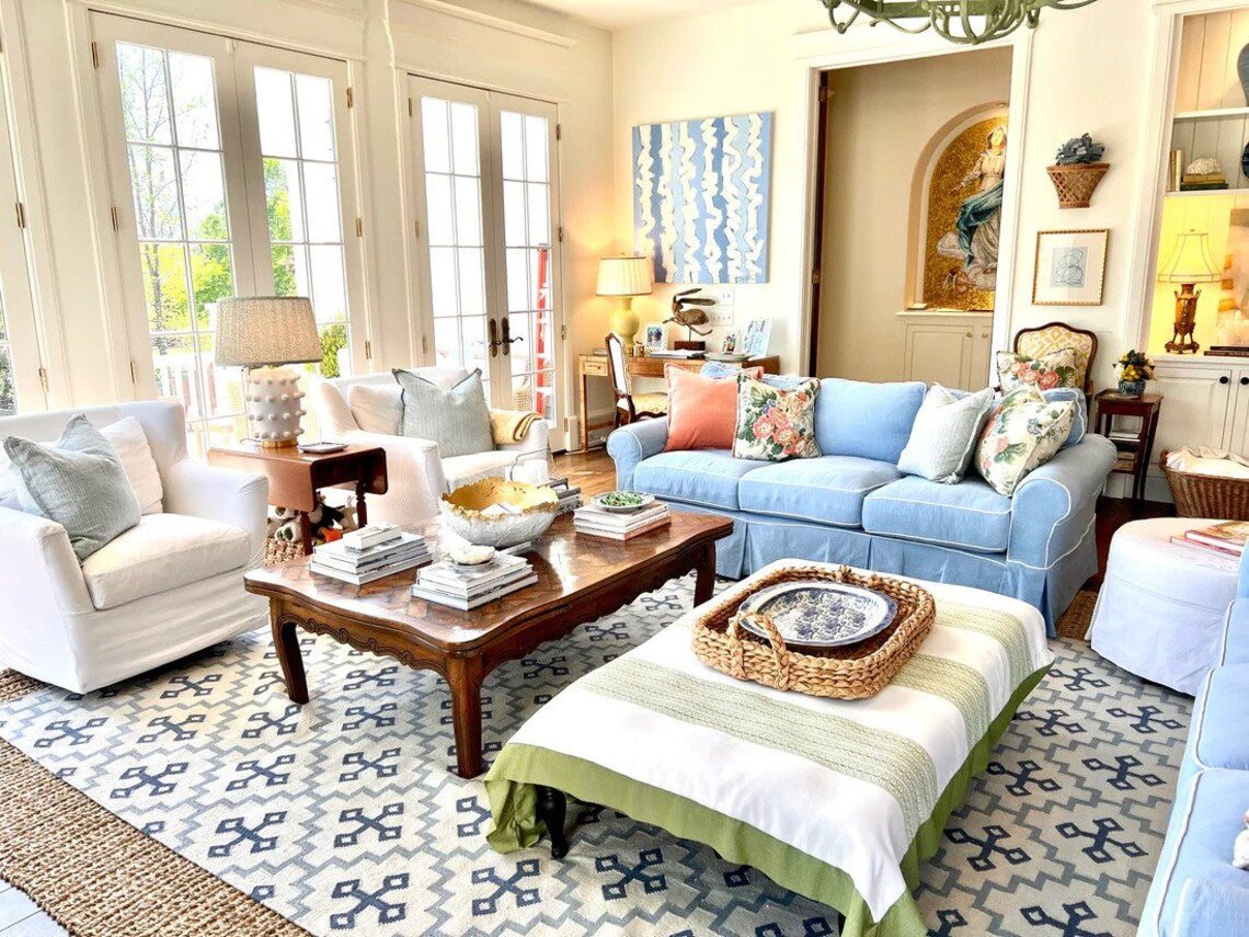 Denim Cross Flatweave Dhurrie Rug