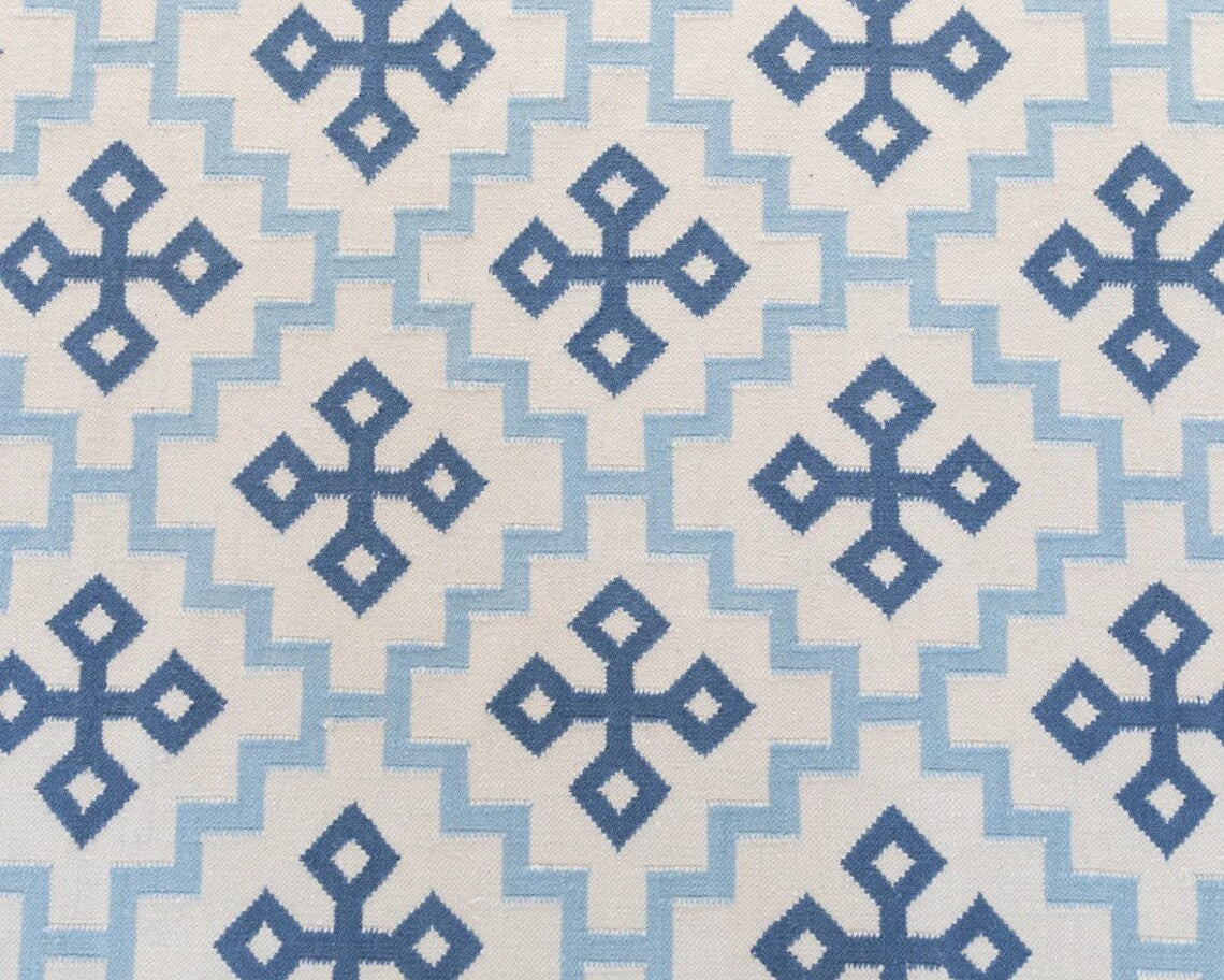 Denim Cross Flatweave Dhurrie Rug