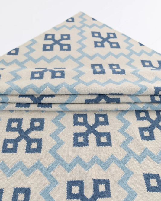 Denim Cross Flatweave Dhurrie Rug