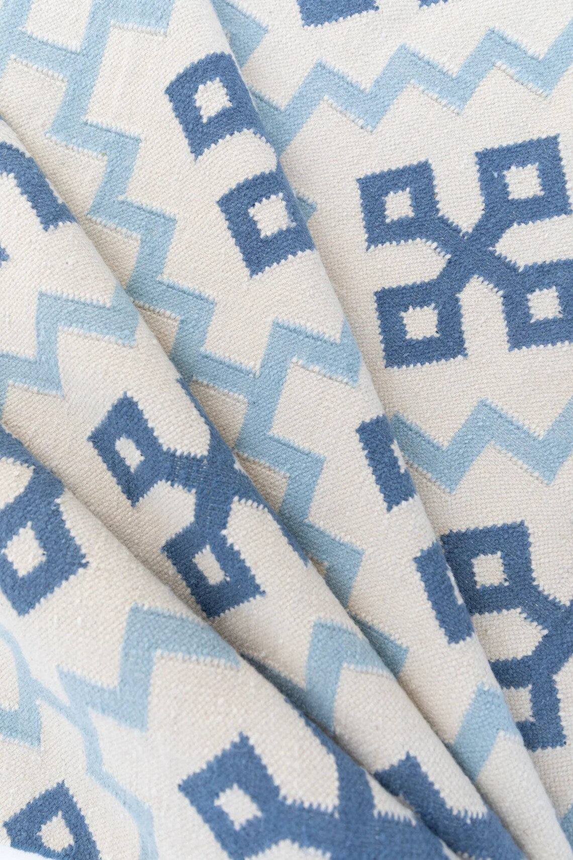 Denim Cross Flatweave Dhurrie Rug