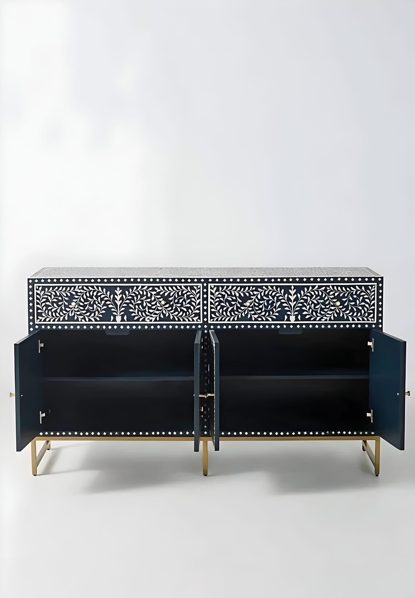 FLORAL INLAY SIDEBOARD - BLUE