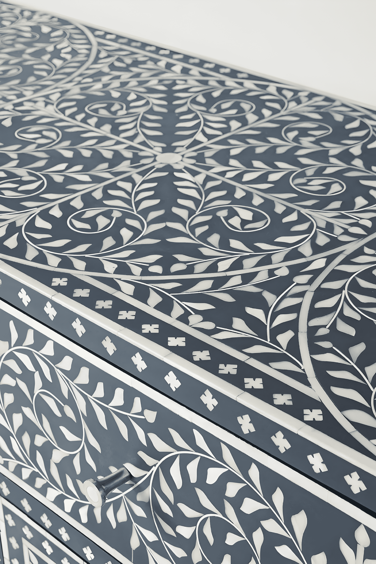 FLORAL INLAY SIDEBOARD - BLUE