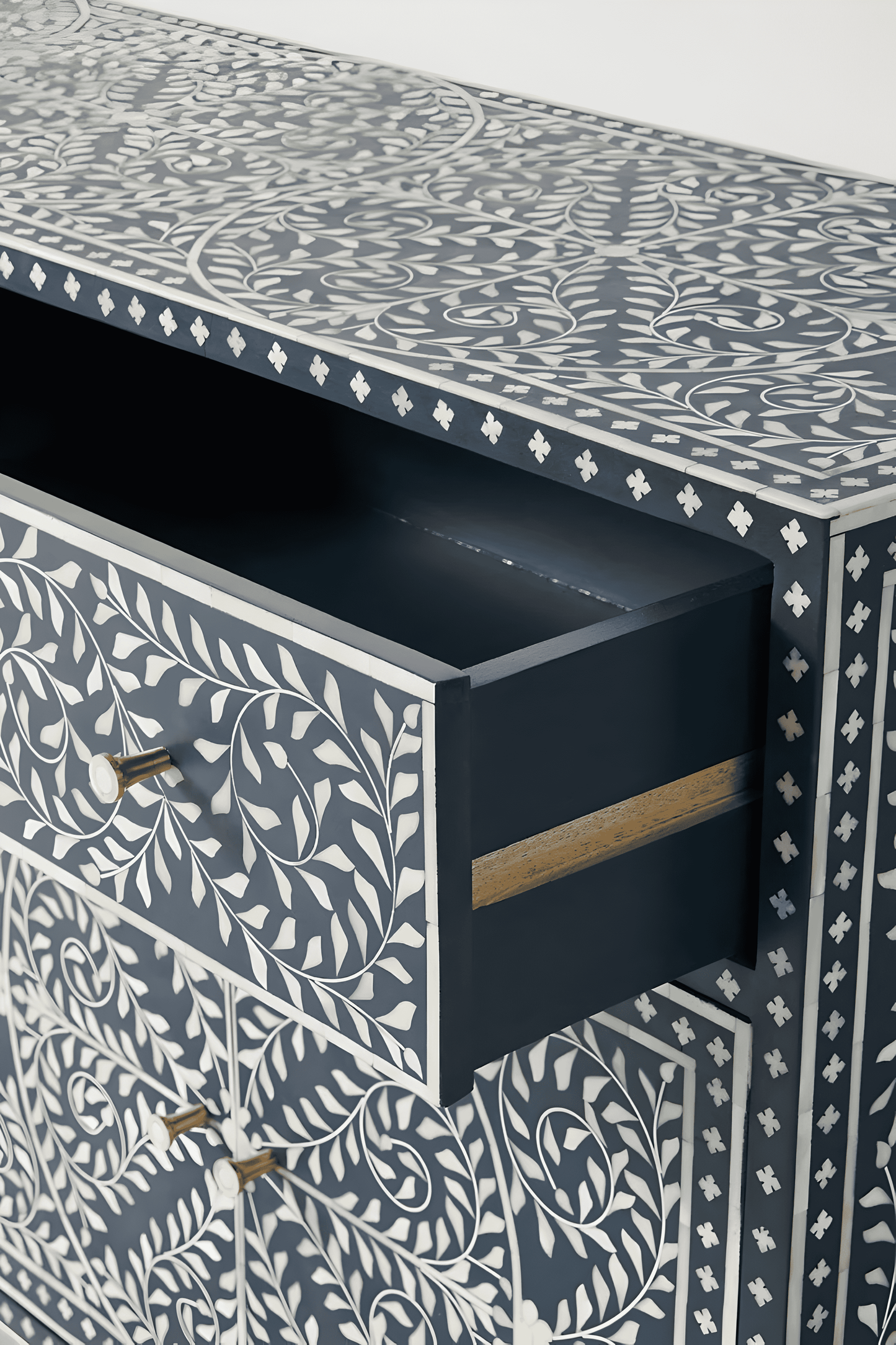FLORAL INLAY SIDEBOARD - BLUE